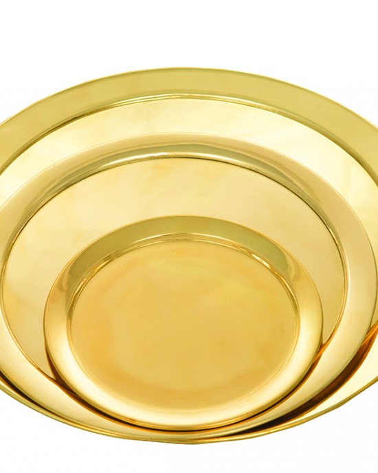  Manual Tray Polished Brass (30cm)