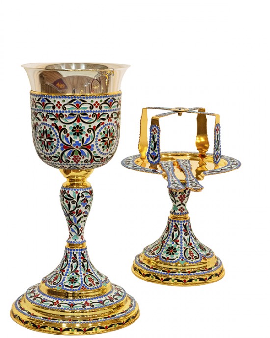 Goblet Russian Enamel First Silver Cup