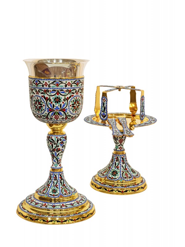 Goblet Russian Enamel First Silver Cup