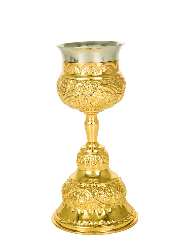 Carved Gold Plated Wedding Glass