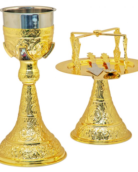 Chalice Russian Large 1st 4 Images Gold Plated (103-19G)