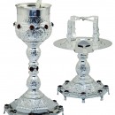 Chalice Carved Stones 1 Knot Hexagon Silver