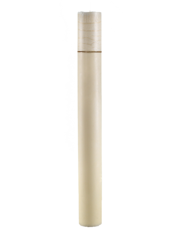 Λαμπάδα Γάμου Κούφιο Κρακελέ Κερί 15 Χ 140 cm Με Τρέσα
