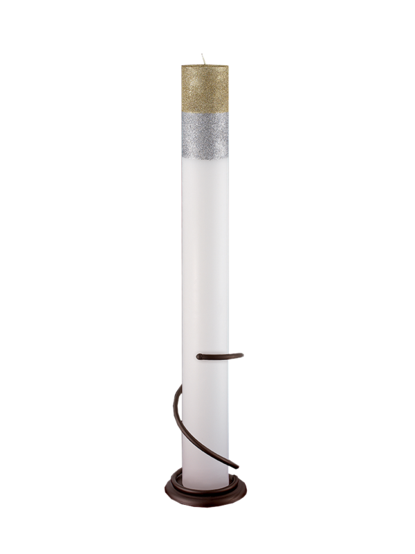 Λαμπάδα Γάμου Κούφιο Κερί 15 Χ 140 cm Με Γκλιτερ