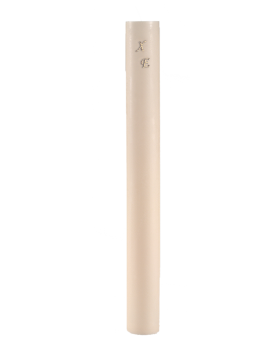 Λαμπάδα Γάμου Κούφιο Κερί 15 Χ 140 cm Με 2 Ξύλινα Μονογράμματα 