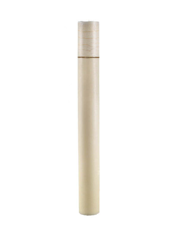 Λαμπάδα Γάμου Μασίφ Κρακελέ Κερί 15 Χ 140 cm Με Τρέσα