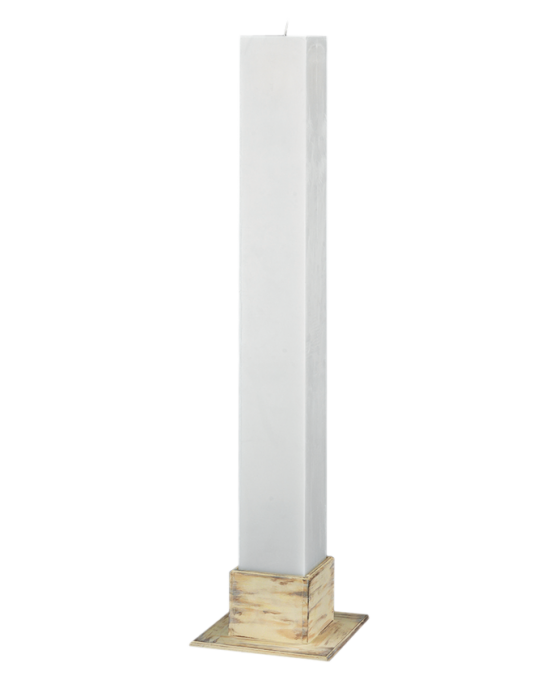 Λαμπάδα Γάμου Κούφιο Κερί Τετράγωνο 15 X 15 Χ 140 cm 