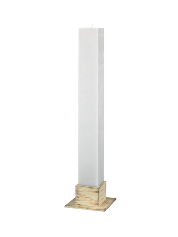 Λαμπάδα Γάμου Κούφιο Κερί Τετράγωνο 15 X 15 Χ 140 cm 