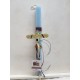 Easter Light Blue Candle With Metal Plane