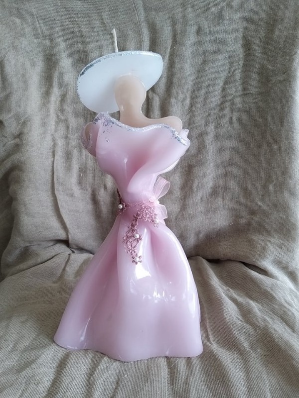 Easter Candel Wax Pink Doll