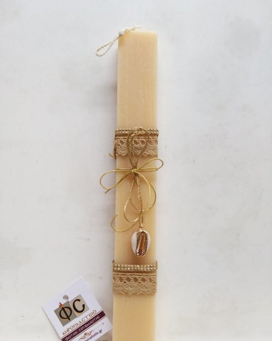 Easter Candle With Shell Jewelry 