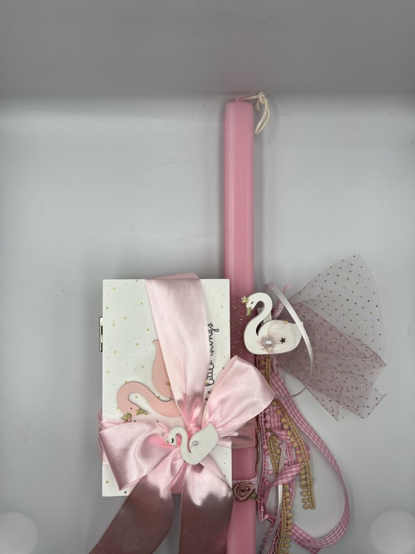 Easter Candle Set with "Swan" Wooden box