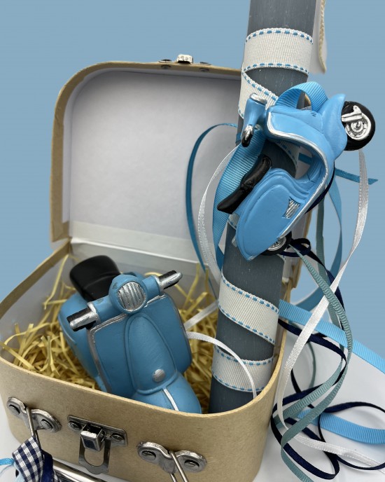 Easter Lamp Set in a "Vespa" Suitcase